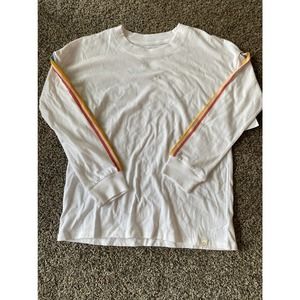 Treasure & Bond Long Sleeve Tee with Striped Sleeves - Large